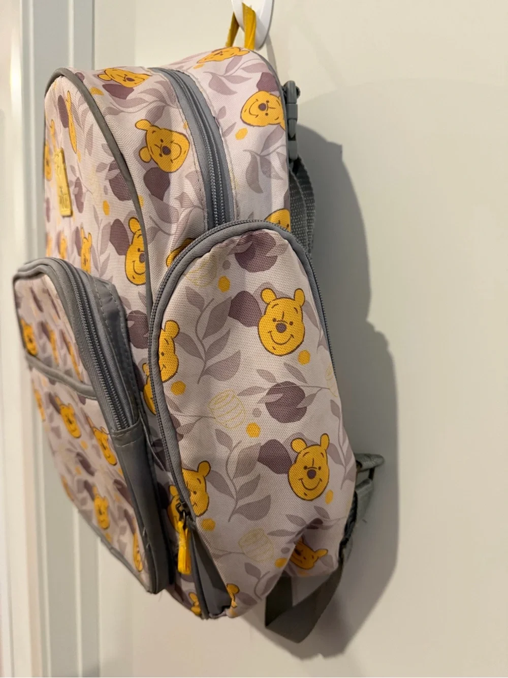 Disney Pooh Baby Backpack in Yellow and Gray